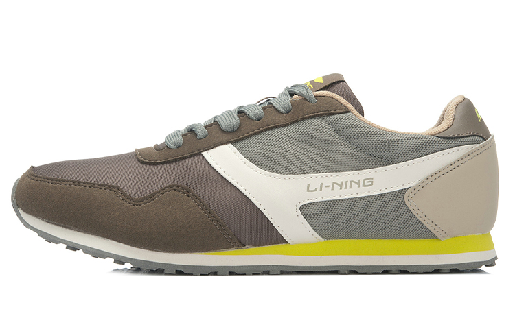 Li-Ning Classic Retro Running Shoe 'Brown Grey Yellow' ALCJ067-1