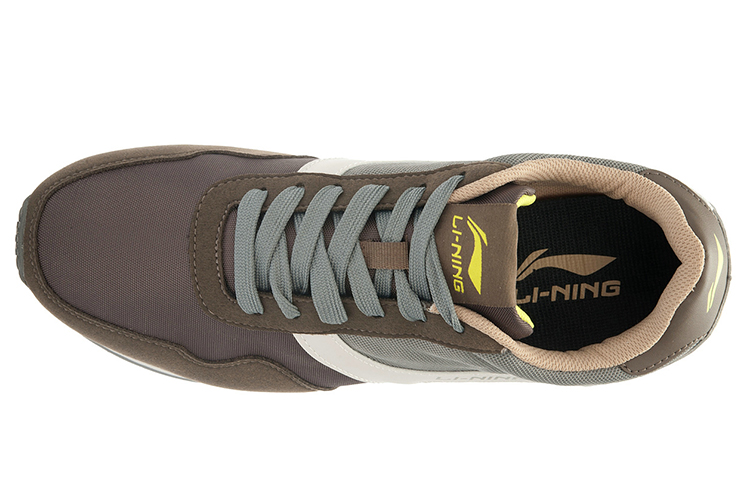 Lookbook Li-Ning Scarpa da Corsa Retrò Classica ''Marrone Grigio Giallo'' ALCJ067-1