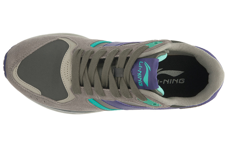 Lookbook Li-Ning Classic Running Shoes 'Glory Grey-Purple-Green' ALCJ109-8