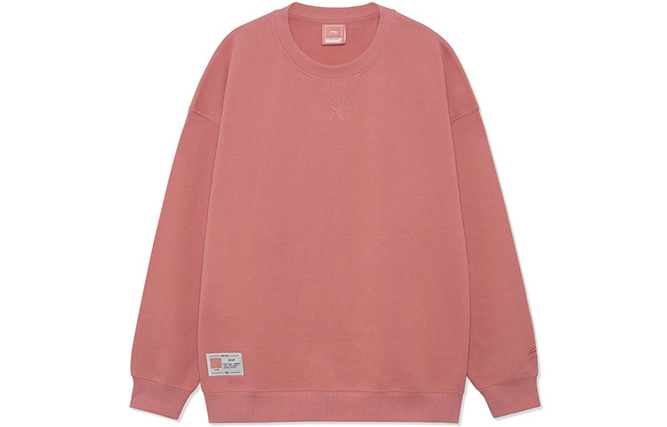 Li-Ning Classic Series Casual Rose Pink Pullover Crewneck Sweatshirt Unisex AWDR863-3