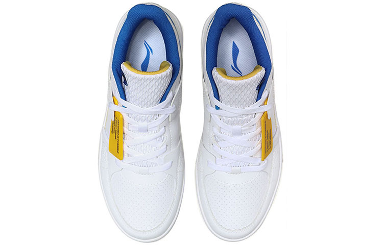 Shop Li-Ning Classic Skateboarding Low 'White Blue Yellow' AGBP061-2