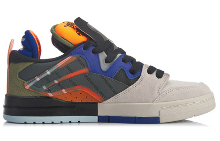 Order Li-Ning Clásico Skateboarding Low x Xlarge 'Gris Naranja' AGCQ383-1