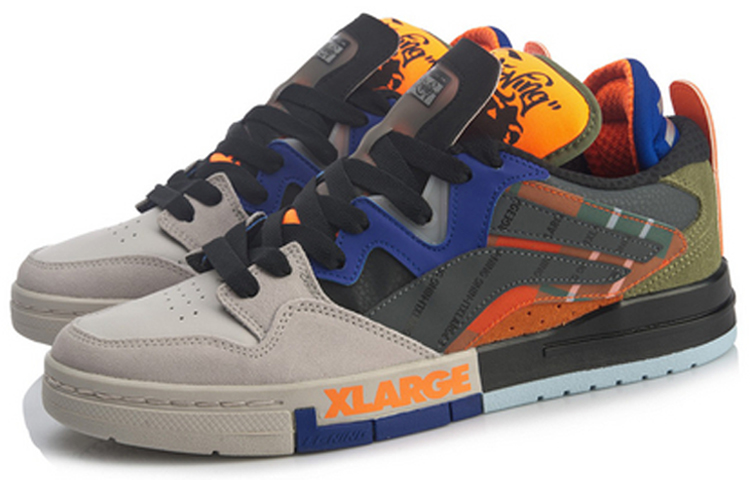 Lookbook Li-Ning Clásico Skateboarding Low x Xlarge 'Gris Naranja' AGCQ383-1