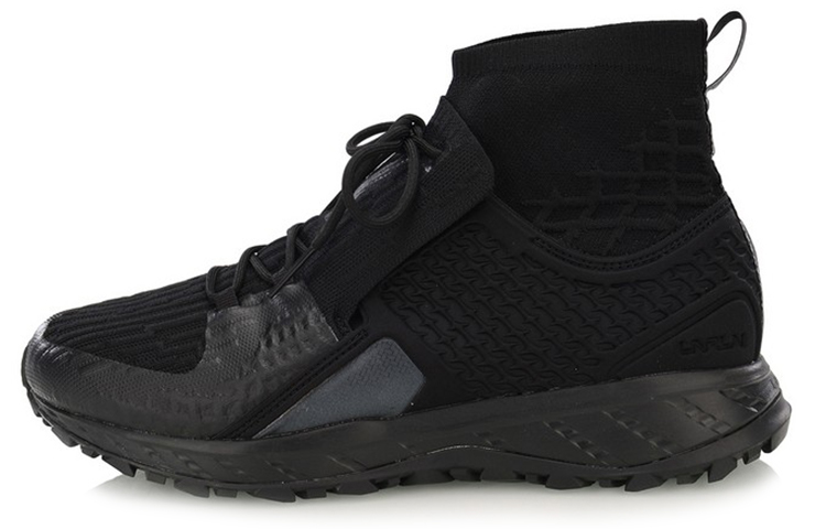 Li-Ning Cloud 'All-Black High-Top Running Shoe' ARHN217-1
