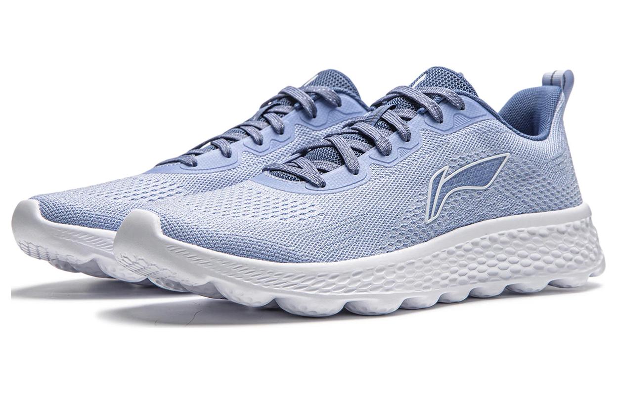 Lookbook LiNing 李寧 云动 舒適靈活減震防滑透氣反光 低幫 休閒跑步鞋 男款 川灰藍