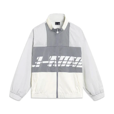 Li-Ning Color-Block Letter Print Loose Jacket - Stone Gray/Off-White AJDT405-3