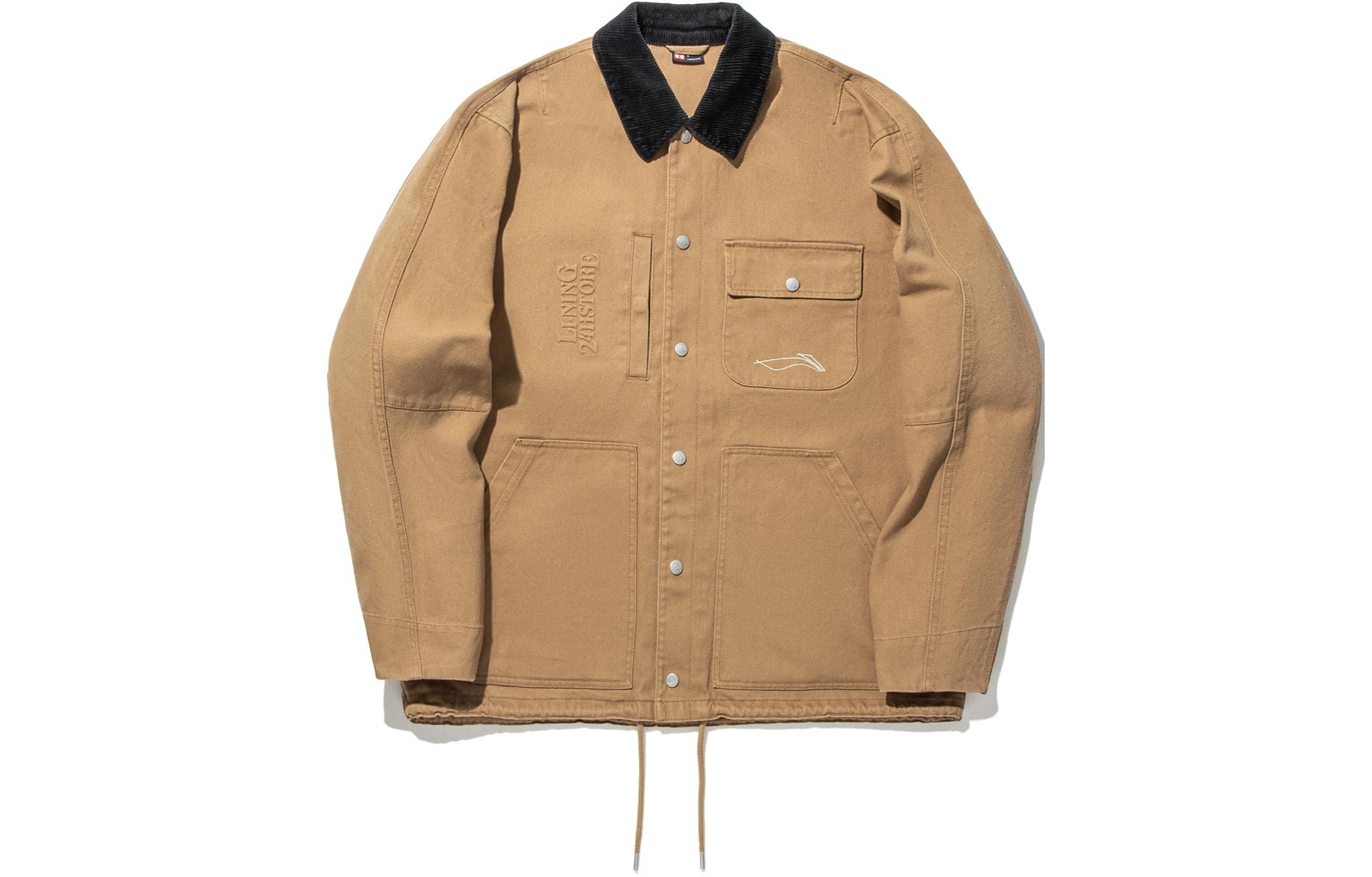 Li-Ning Color-Block Loose Fit Casual Jacket for Men Yellow-Brown AFDU251-2