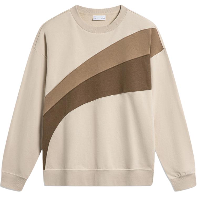Li-Ning Colorblock Crewneck Sweatshirt Casual Loose Fit - Mist Khaki AWDTA17-3