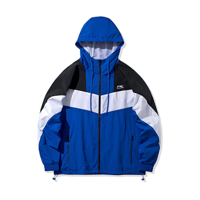 Li-Ning Colorblock Drawstring Hooded Loose Fit Jacket Blue () AFDQ045-2