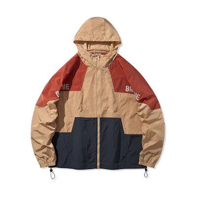 Li-Ning Colorblock Hooded Sports Jacket - Gray Beige AFDQ213-2