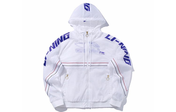 Li-Ning Colorblock Letter Print Windbreaker Jacket - White AFDP125-3