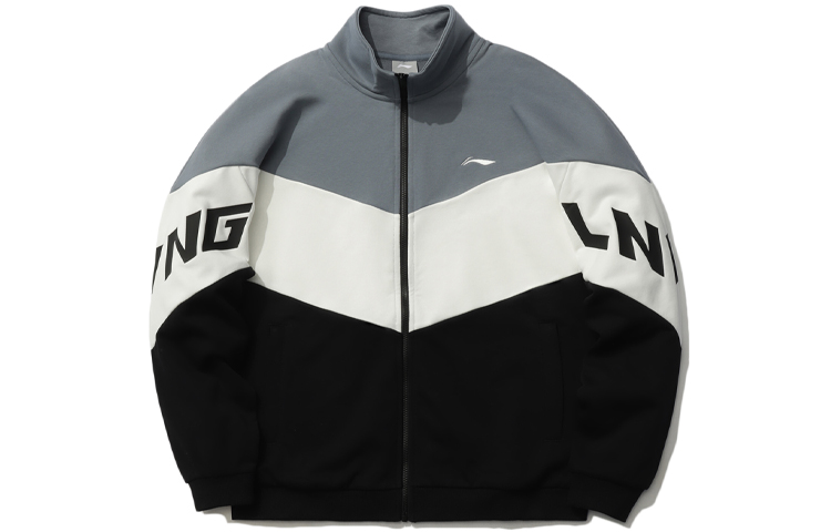 Li-Ning Colorblock Letter Print Zip-Up Sports Jacket Unisex Retro Style AWDR574-1