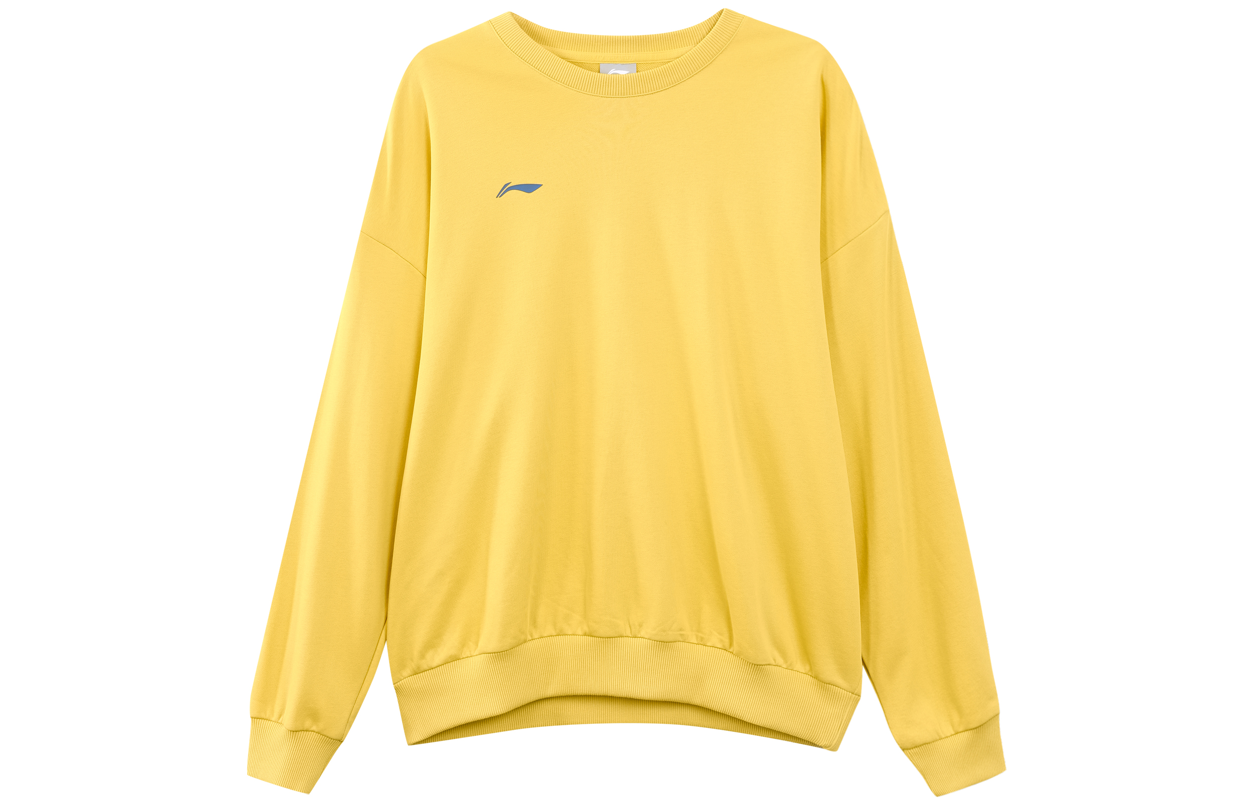 Li-Ning Colorblock Logo Print Crewneck Sweatshirt Oil Yellow () AWDRF73-2