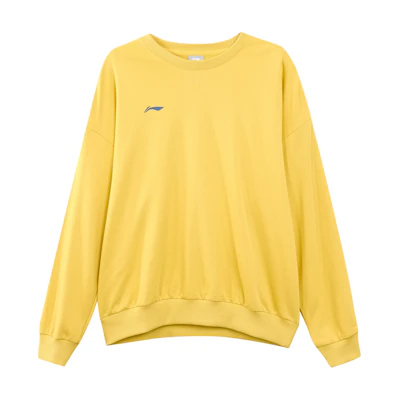 Li-Ning Colorblock Logo Print Crewneck Sweatshirt Oil Yellow () AWDRF73-2