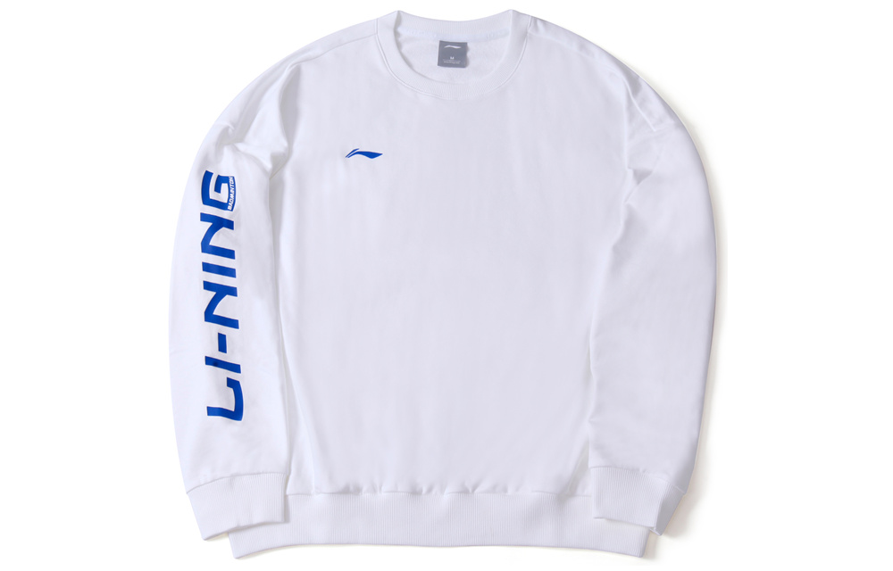 Li-Ning Colorblock Logo Print Hoodie Standard White Unisex Couples' Style AWDRF73-3