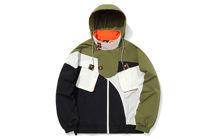 Li-Ning Colorblock Loose-Fit Jacket Olive Green Unisex AJDQ373-3