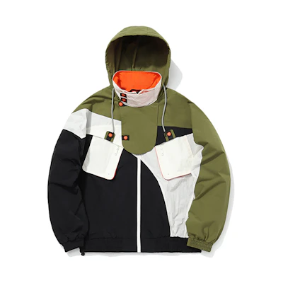 Li-Ning Colorblock Loose-Fit Jacket Olive Green Unisex AJDQ373-3
