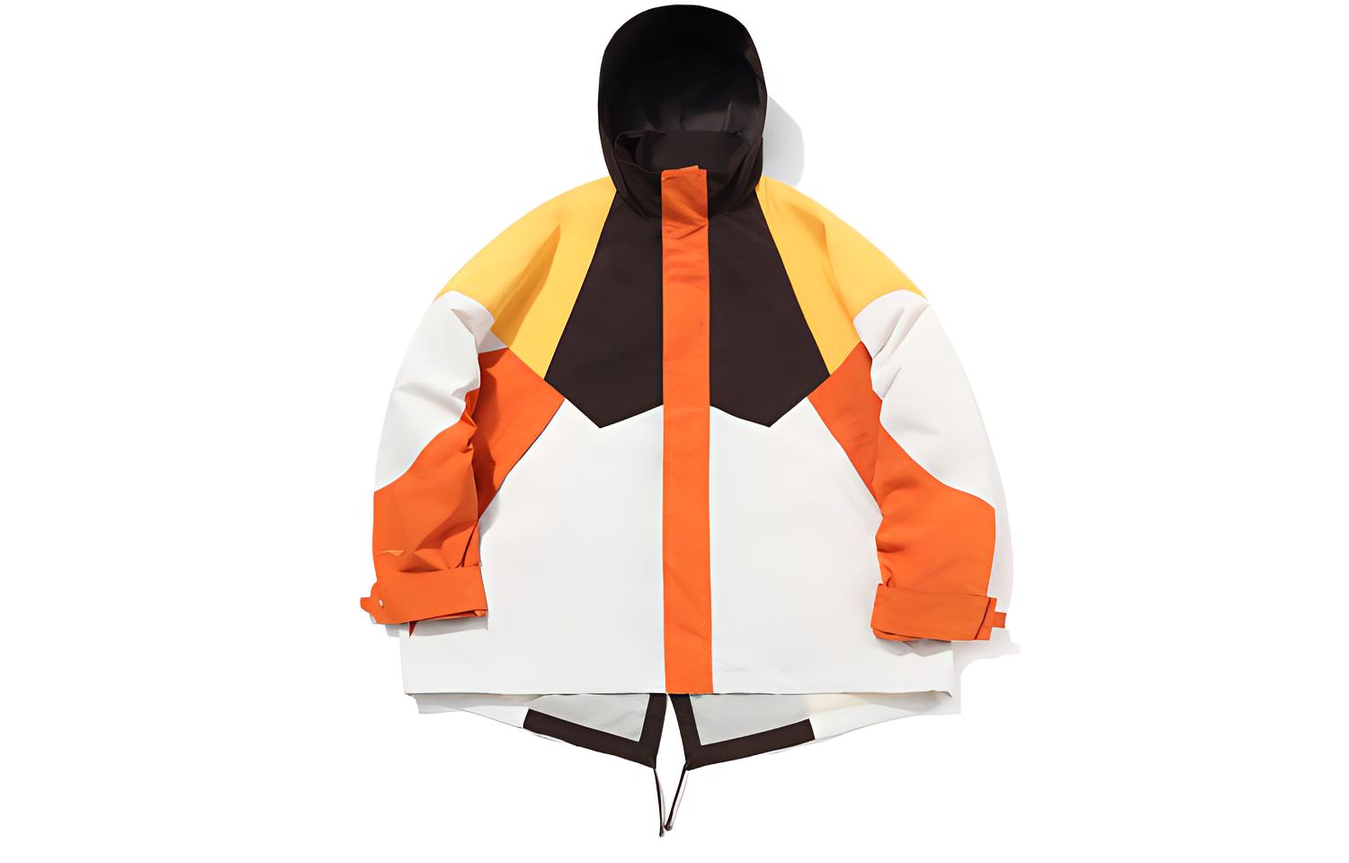 Li-Ning Colorblock Loose Fit Hoodie Jacket Unisex in Mouse Brown AJDQ444-4