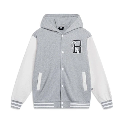 Li-Ning Colorblock Loose Fit Hoodie Unisex - Light Gray/Dark Gray AWDT467-7
