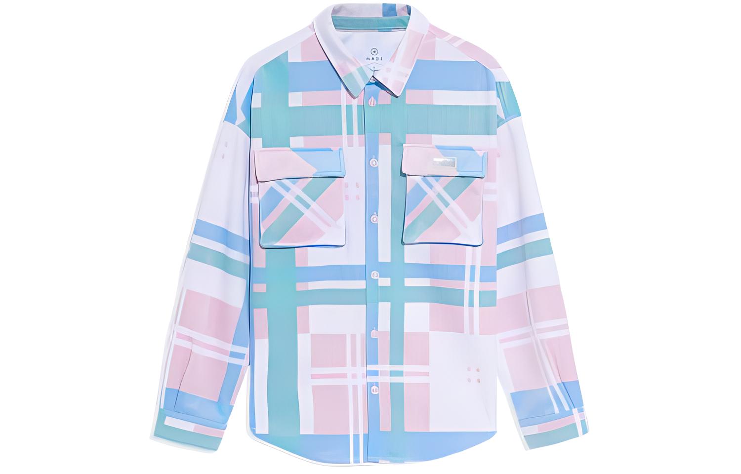 Li-Ning Colorblock Plaid Loose Jacket Unisex Couple Style Blue AFDS205-1