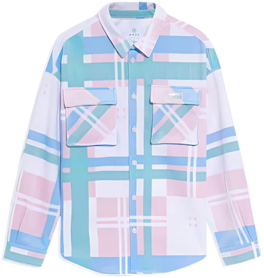 Li-Ning Colorblock Plaid Loose Jacket Unisex Couple Style Blue AFDS205-1 Buy Li-Ning Colorblock Plaid Loose Jacket Unisex Couple Style Blue AFDS205-1