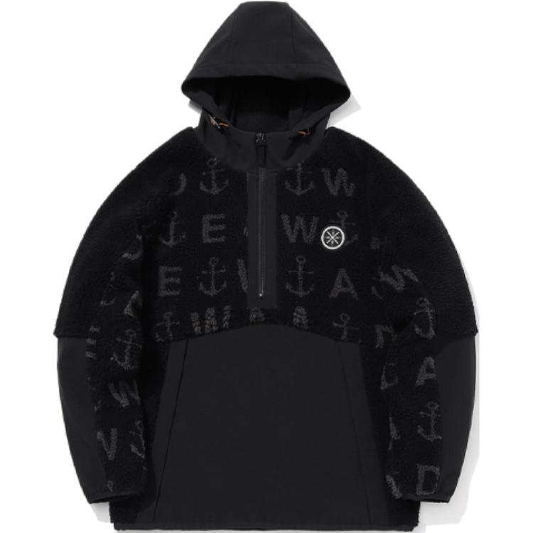 Li-Ning Colorblock Pullover Hoodie in Black AWDQ691-1