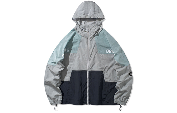 Li-Ning Colorblock Sports Hoodie Jacket Men Grey Green AFDQ213-1