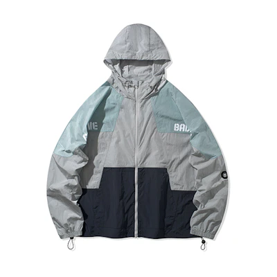 Li-Ning Colorblock Sports Hoodie Jacket Men Grey Green AFDQ213-1