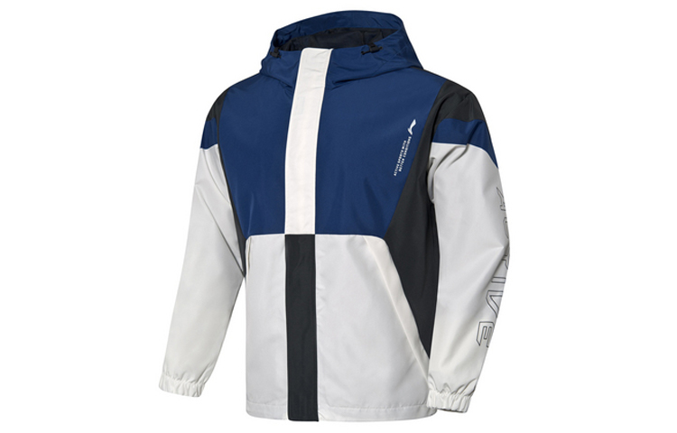 Li-Ning Colorblock Water-Resistant Loose Sports Jacket Blue White AFDQ093-3