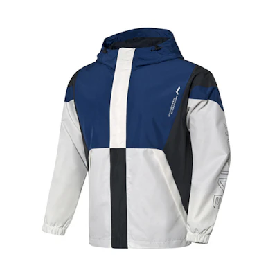 Li-Ning Colorblock Water-Resistant Loose Sports Jacket Blue White AFDQ093-3