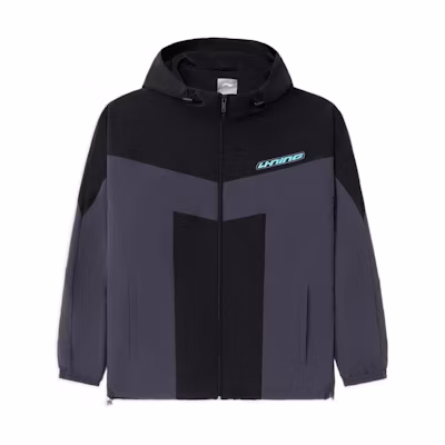 Li-Ning Colorblock Zip-Up Hoodie Jacket in Dark Purple Gray AFDS033-4