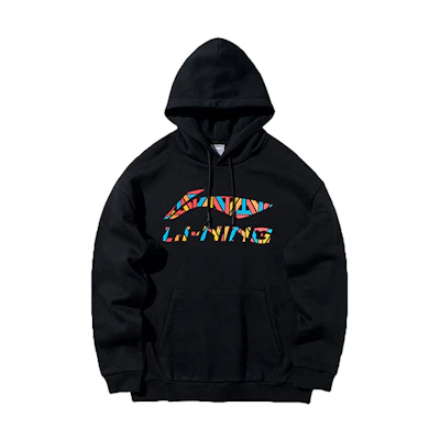 Li-Ning Colorful Logo Fleece Hoodie Unisex Black AWDRC35-1