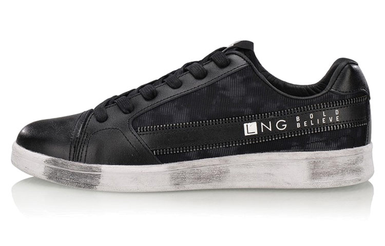 Li-Ning Comfort Breathable Casual Board Shoe 'Black White' LLAN007-1