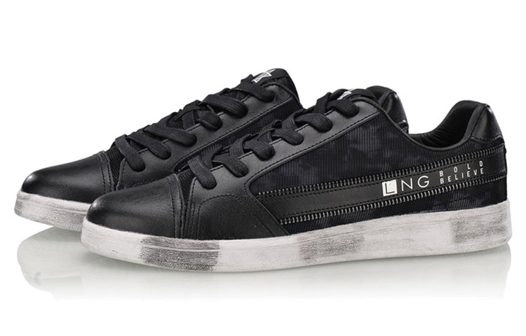 Lookbook 李宁舒适透气休闲板鞋‘黑白’ LLAN007-1