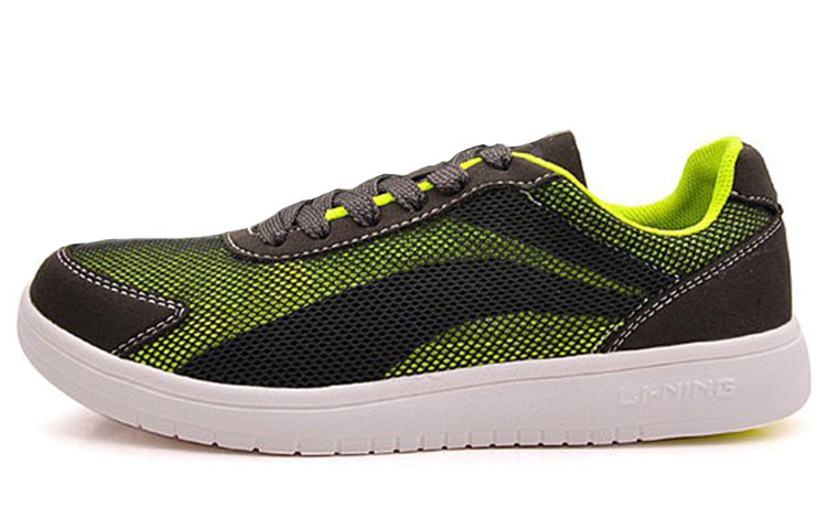 Li-Ning Comfort Breathable Durable Casual Skate Shoe 'Black Green White' ALCJ057-1