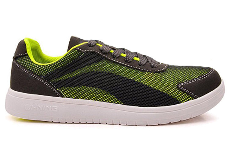 Order Li-Ning Sepatu Kasual Tahan Lama & Nyaman Skate 'Hitam Hijau Putih' ALCJ057-1