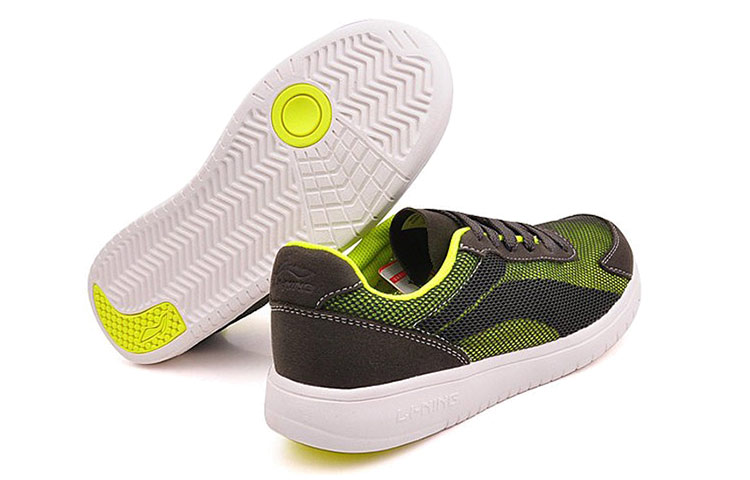 Shop Li-Ning Sepatu Kasual Tahan Lama & Nyaman Skate 'Hitam Hijau Putih' ALCJ057-1