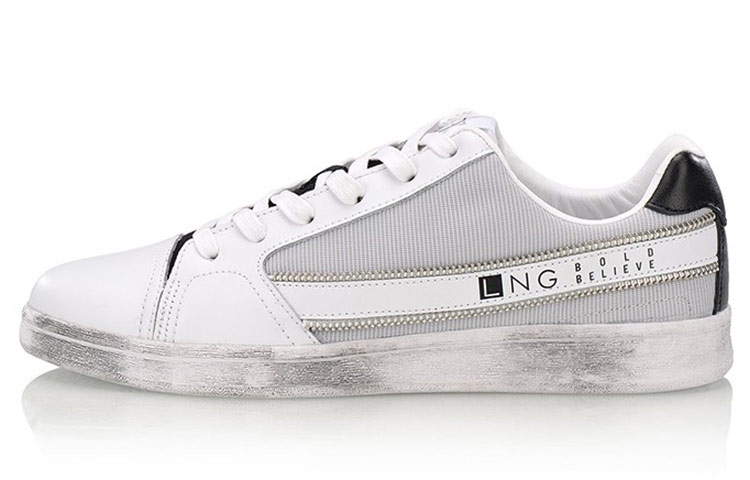 Buy Li-Ning Kasut Kasual Selesa Bernafas Tahan Lasak 'Putih Kelabu' LLAN007-3