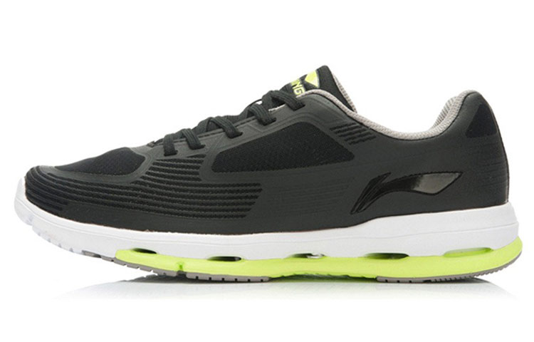 Li-Ning Comfort Breathable Low-Top Running Shoes 'Black White Green' ACGK053-1