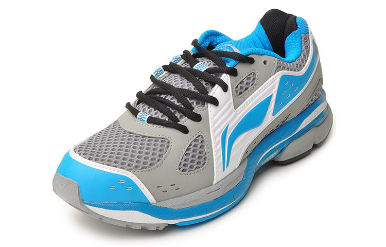Lookbook Chaussures de Course Respirantes Li-Ning ''Patchwork Gris Bleu'' ARHH061-3