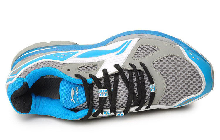 Shop Chaussures de Course Respirantes Li-Ning ''Patchwork Gris Bleu'' ARHH061-3