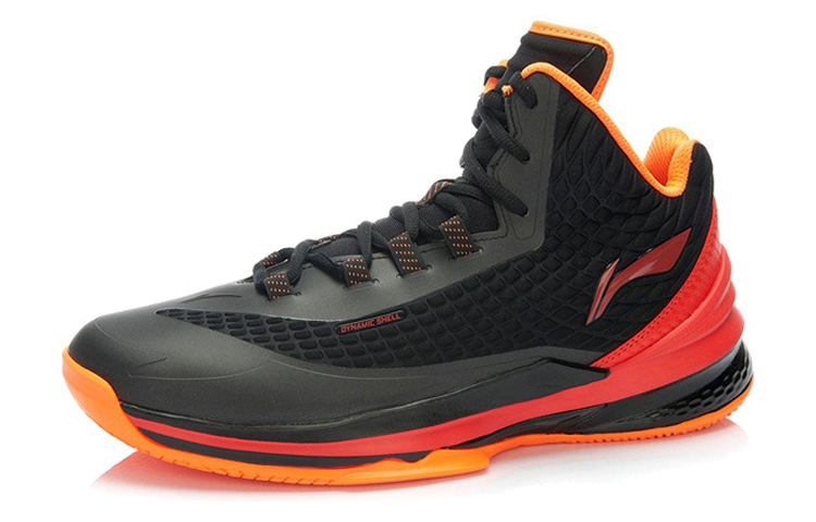 Lookbook Li-Ning Comfort High-Top Bola Keranjang 'Hitam Jingga' ABAK003-1