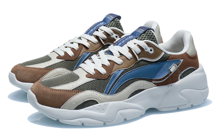 Lookbook Li-Ning Comfort Low Top 'Verde Marrón Amarillo' AGCR165-7