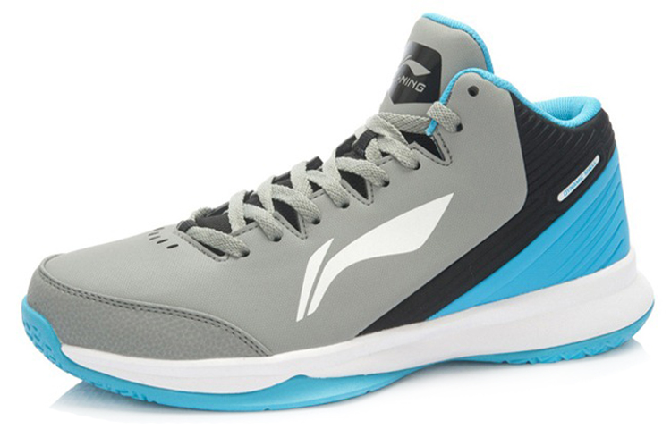 Lookbook 리닝 컴포트 미드탑 '그레이 블루' 농구화 ABFK013-4