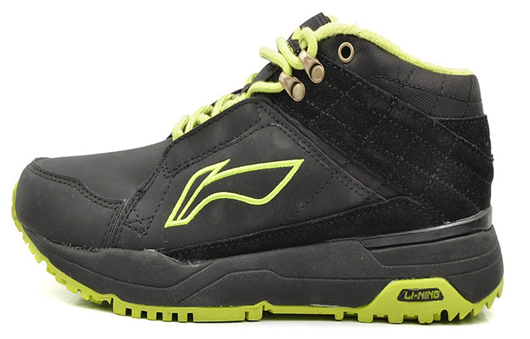 Li-Ning Comfort Mid-Top Running Sneakers 'Black Green' ARCG035-3