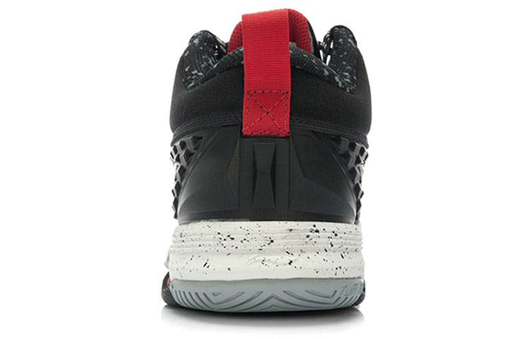 Shop Li-Ning Comfort Mid 'Hitam Putih Merah' Sneakers ABFJ023-1