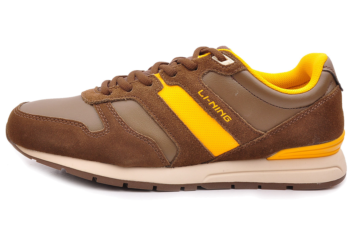 Li-Ning Comfortable Breathable Shock-Absorbing Running Shoe 'Brown Yellow' ARCG029-1