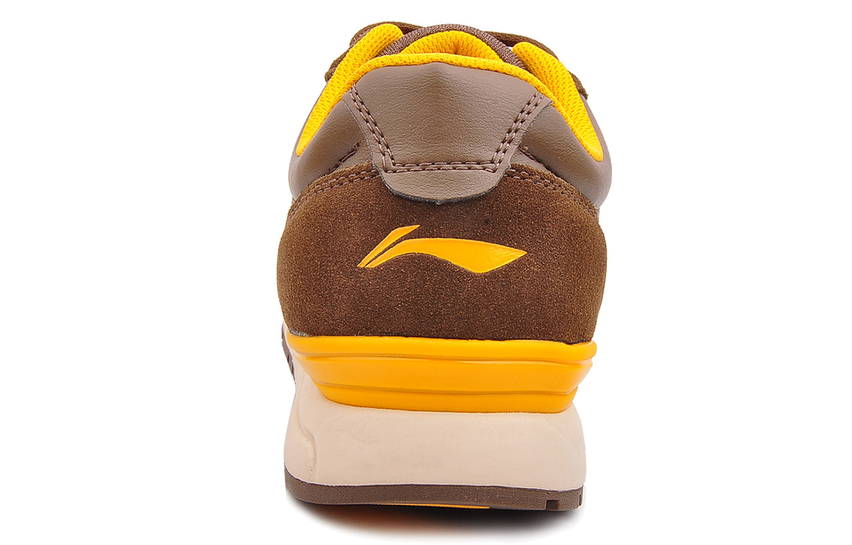 Shop Li-Ning Comfortable Breathable Shock-Absorbing Running Shoe 'Brown Yellow' ARCG029-1