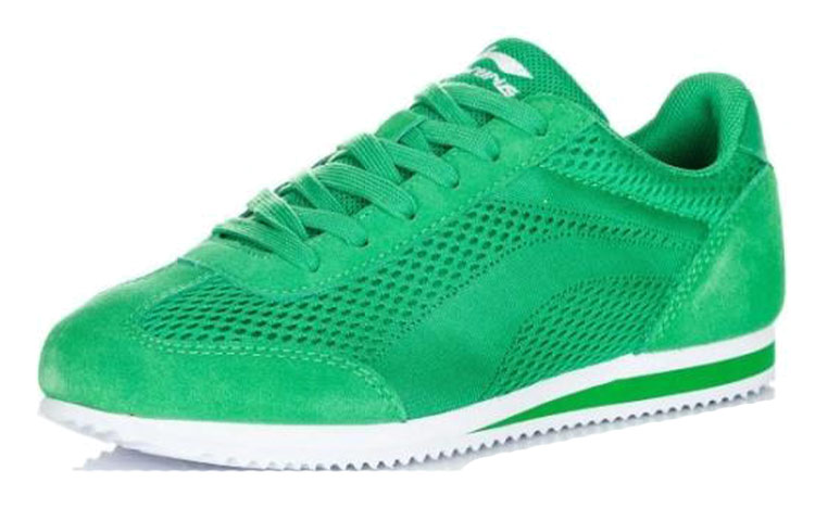 Lookbook Sepatu Lari Santai Tahan Aus Li-Ning 'Hijau Putih' Nyaman & Mudah Bernapas ALCH027-1