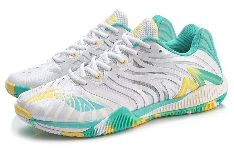 Lookbook Li-Ning Cool Shark 3 ''Blanc Vert Jaune'' AYAR003-2